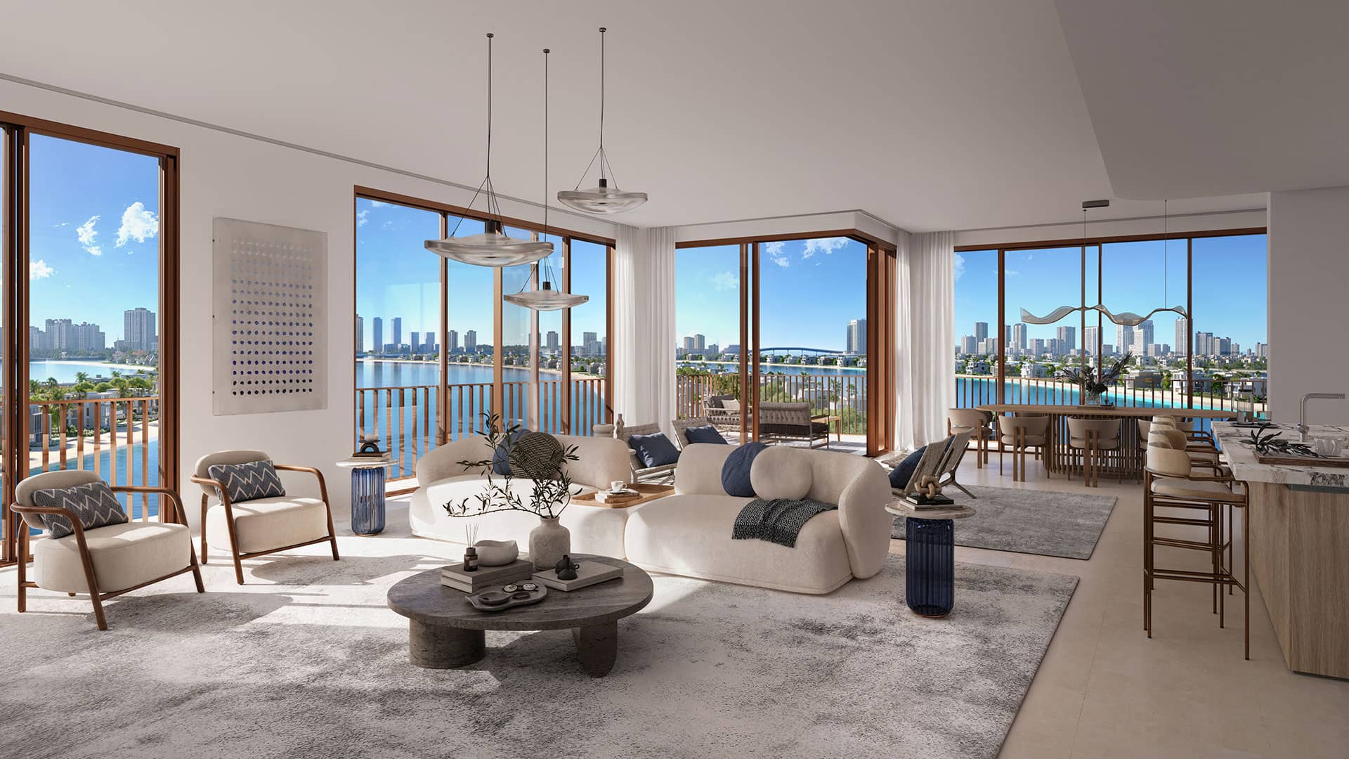 Living room with sea view