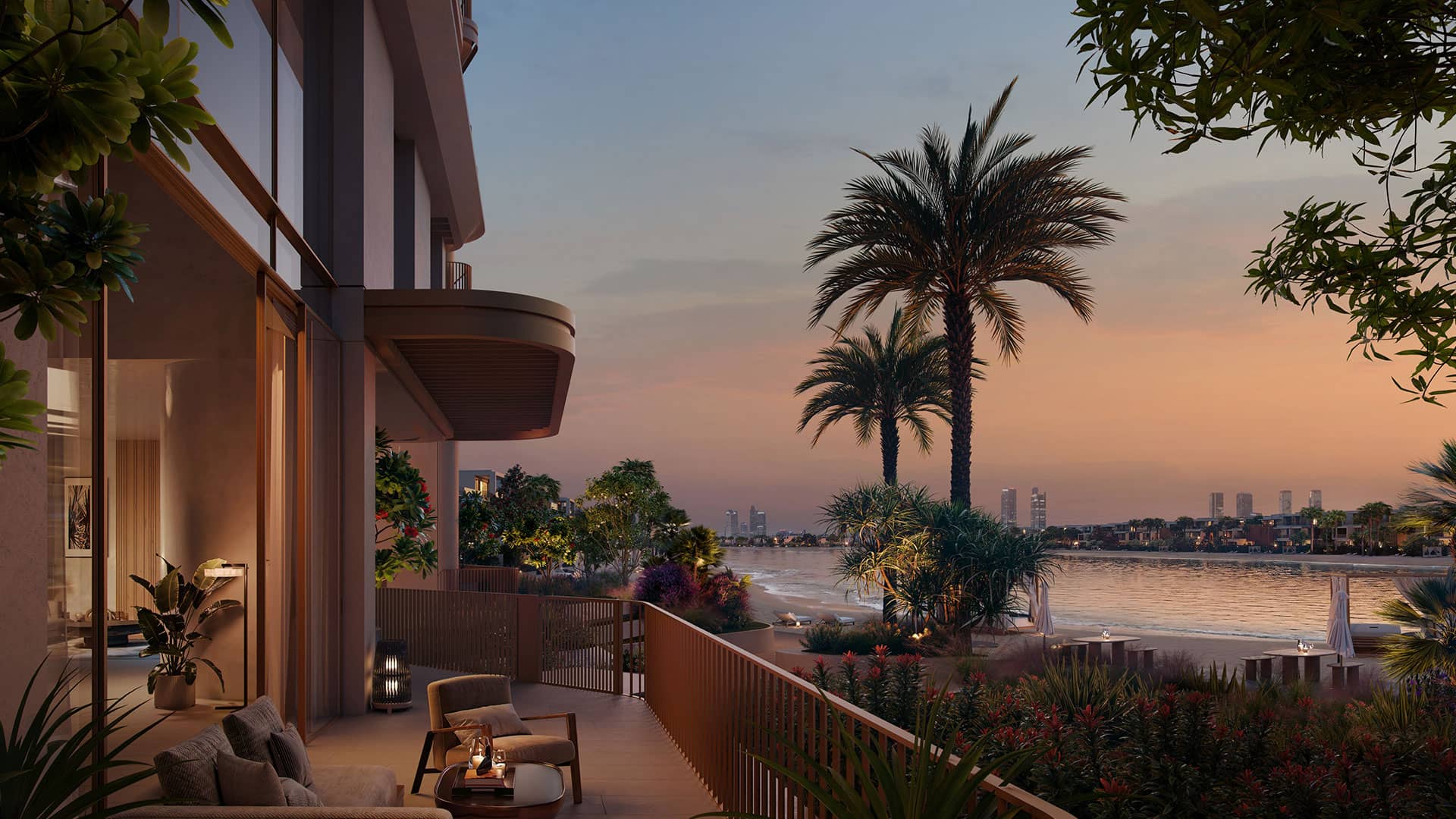 Terrace with panoramic bay view
