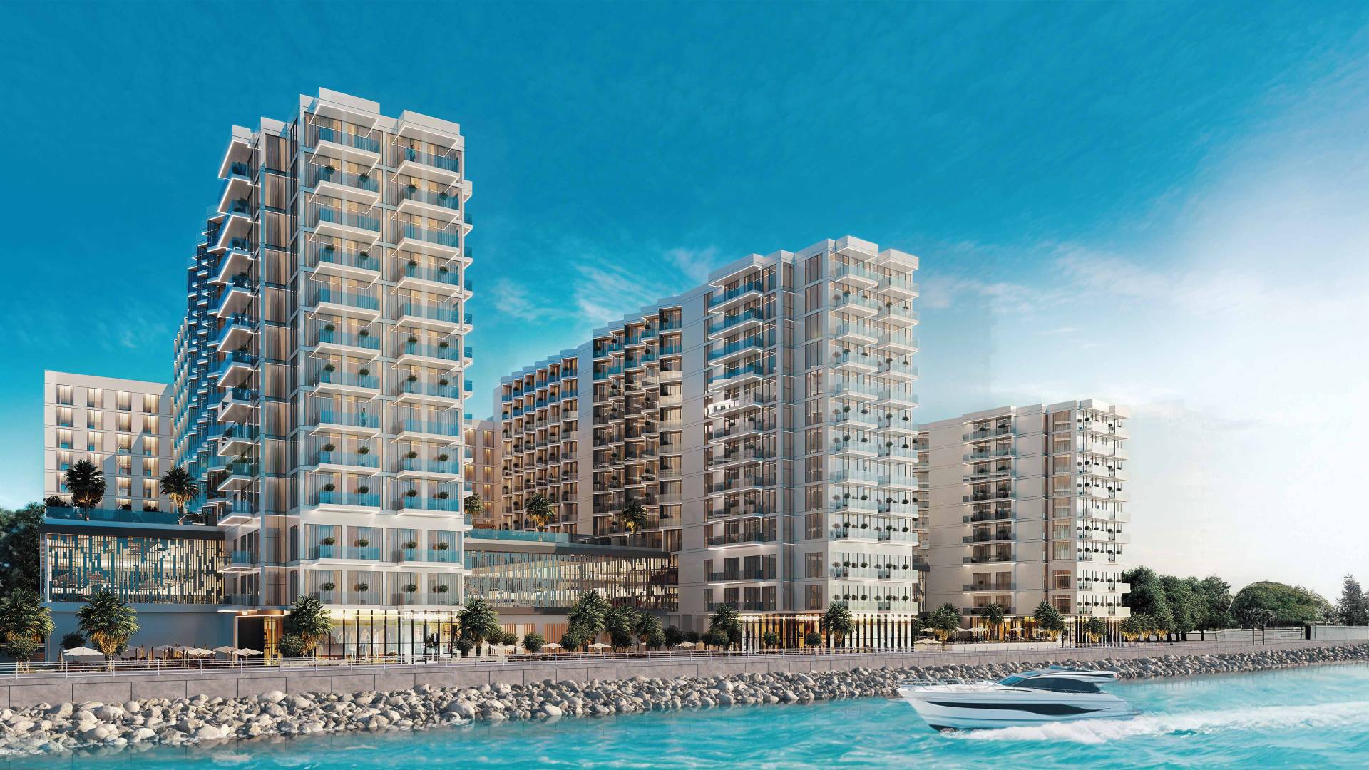 Věže Playa Viva z moře