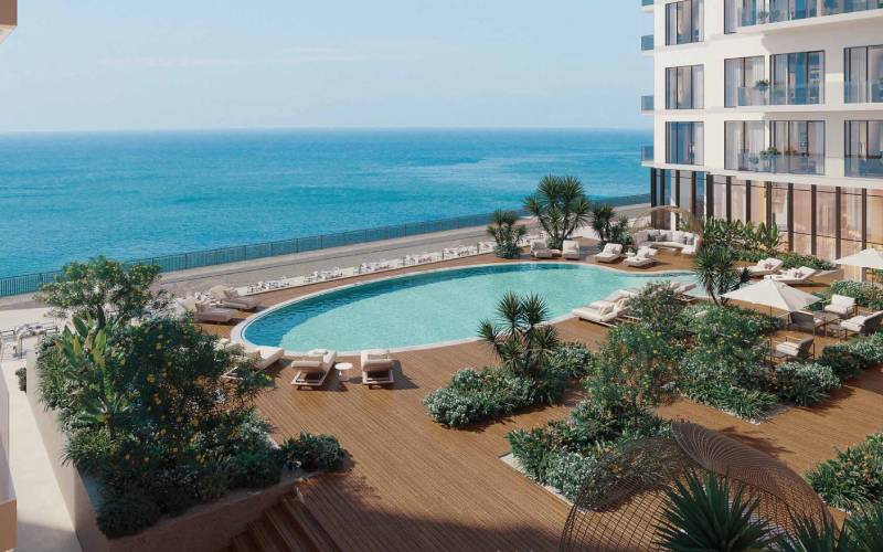 Podium pool with sea view